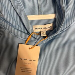 Peter Millar Light Blue Striped Polo